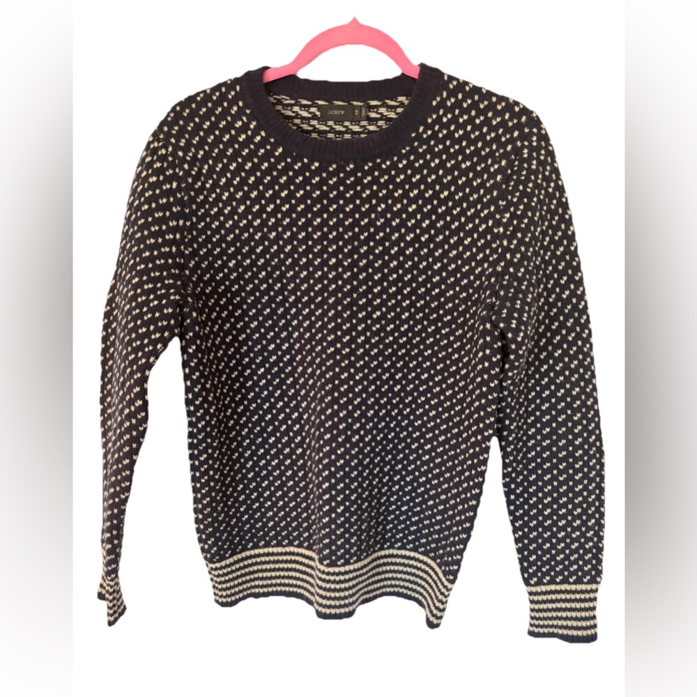 J.Crew Navy and Cream Knit Sweater XS